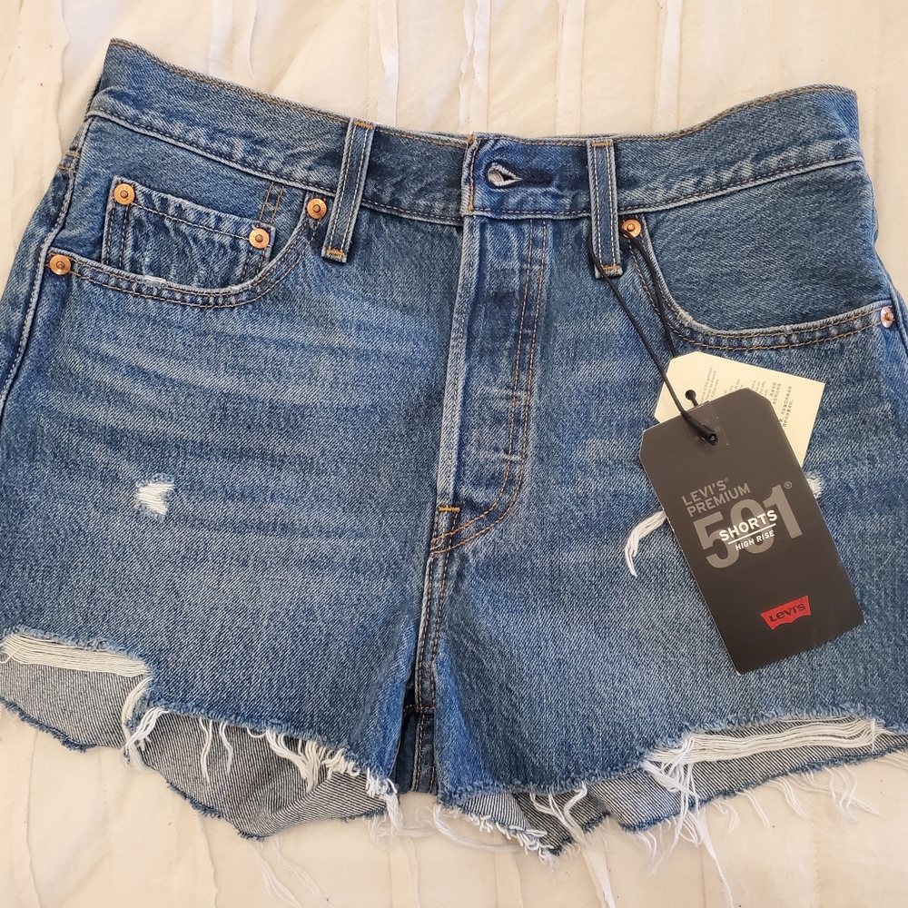 Levi's high rise 501 Women's Blue Denim Shorts